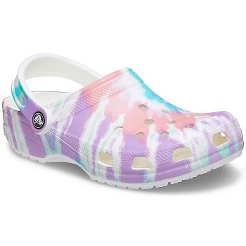 Crocs Classic Tie-Dye Graphic Clog Fialove - Damske Dreváky